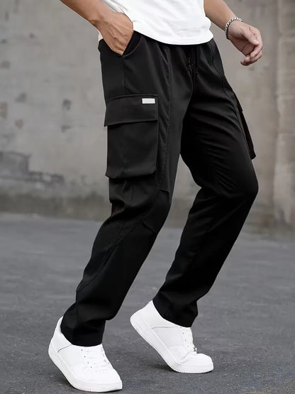 Cargo trousers with elastic waistband
