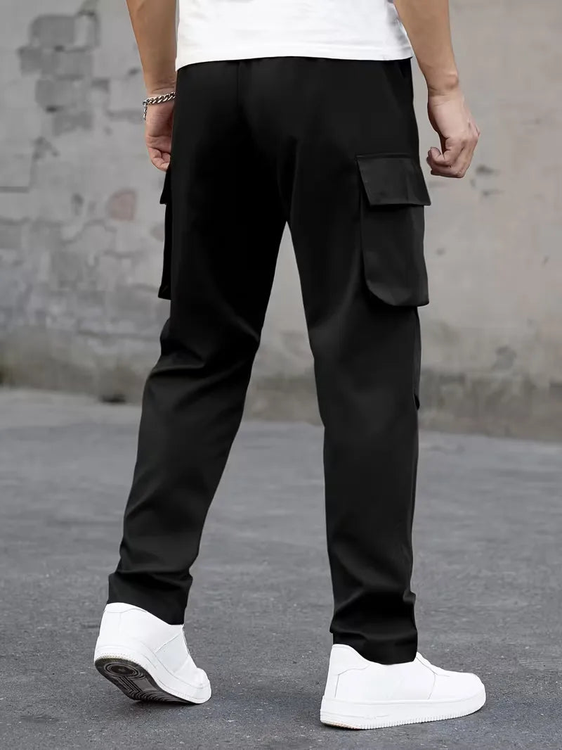 Cargo trousers with elastic waistband
