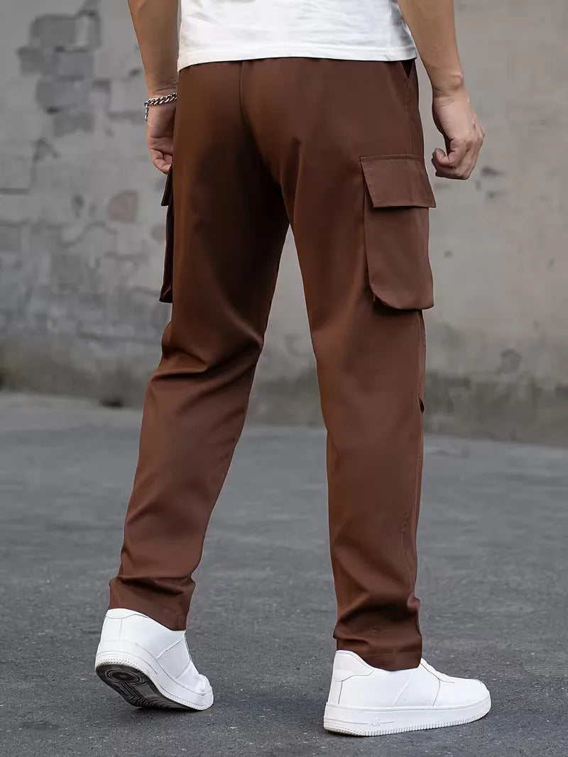 Cargo trousers with elastic waistband
