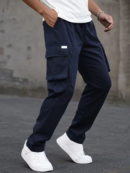 Cargo trousers with elastic waistband
