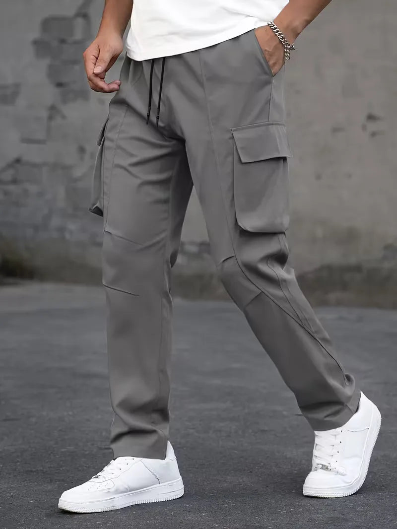 Cargo trousers with elastic waistband