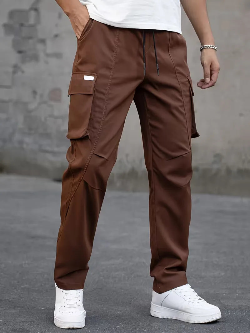 Cargo trousers with elastic waistband