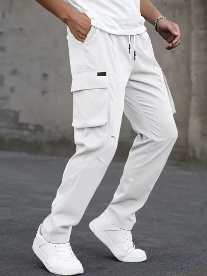 Cargo trousers with elastic waistband