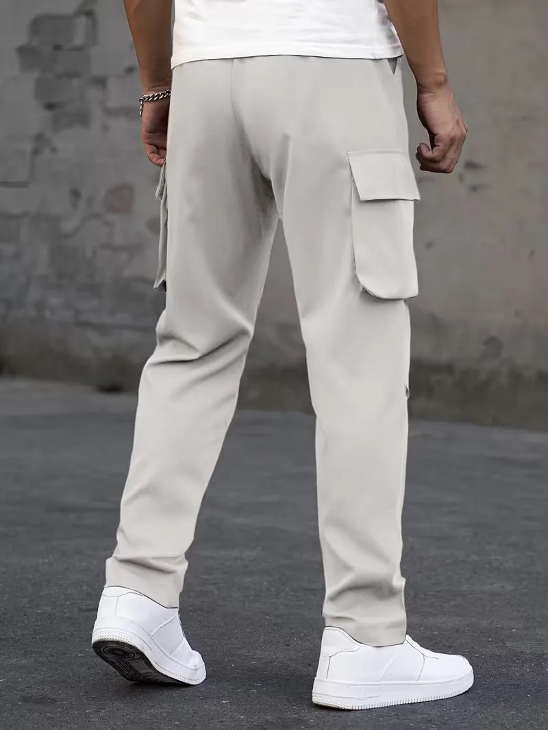 Cargo trousers with elastic waistband