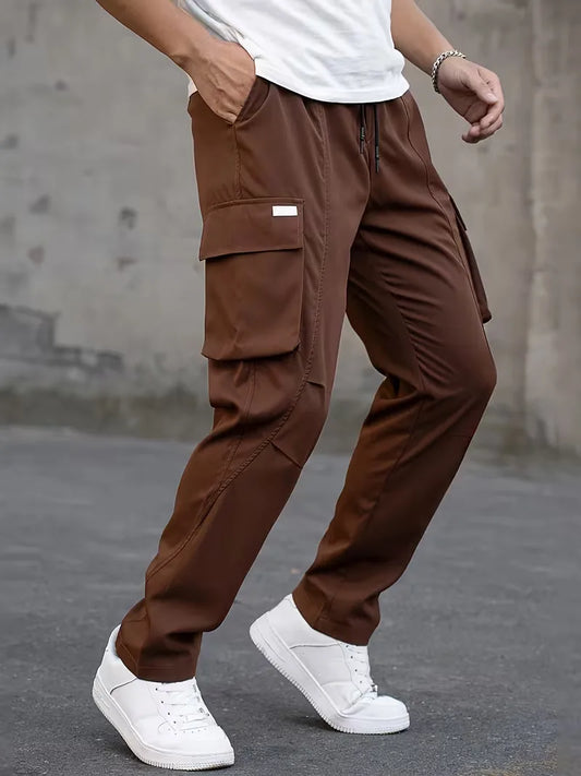 Cargo trousers with elastic waistband