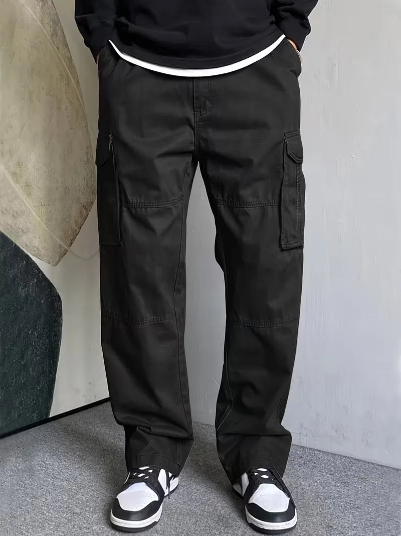 Cargo trousers with flap pockets