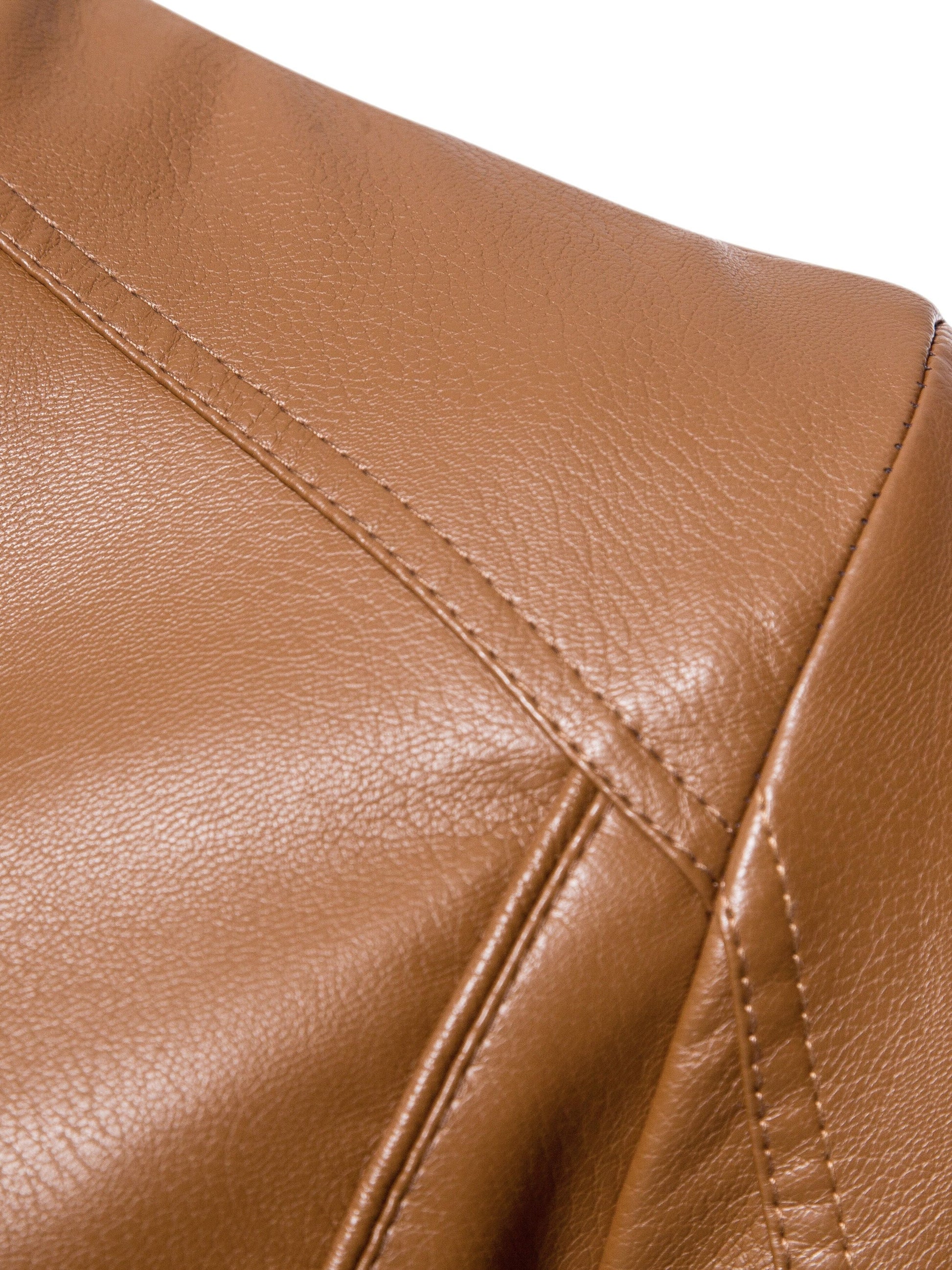 Cas | Stylish faux leather men's jacket with fleece lining