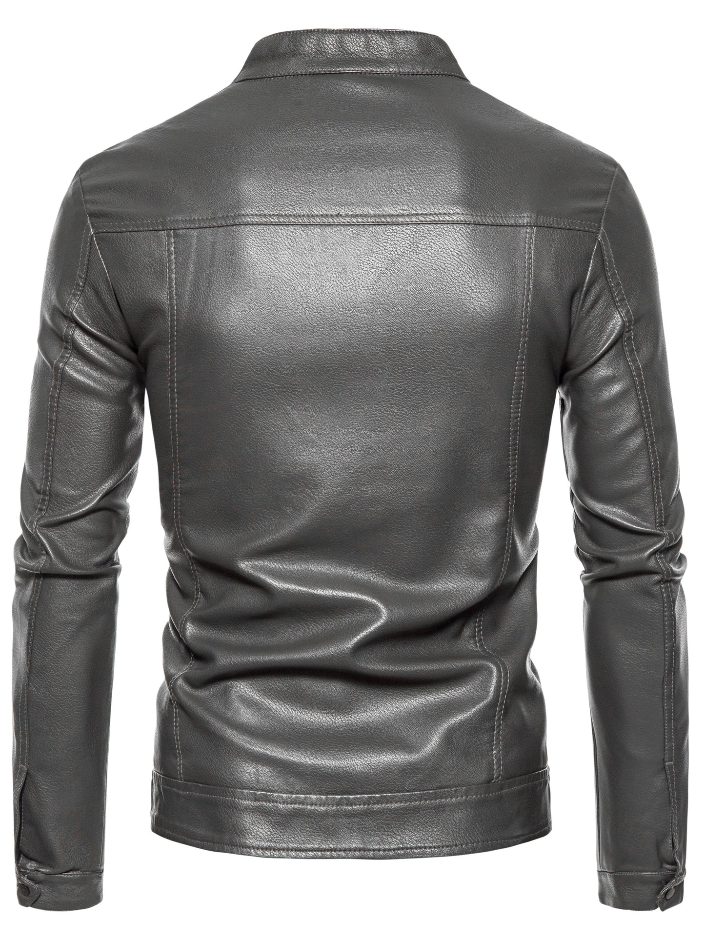 Cas | Stylish faux leather men's jacket with fleece lining