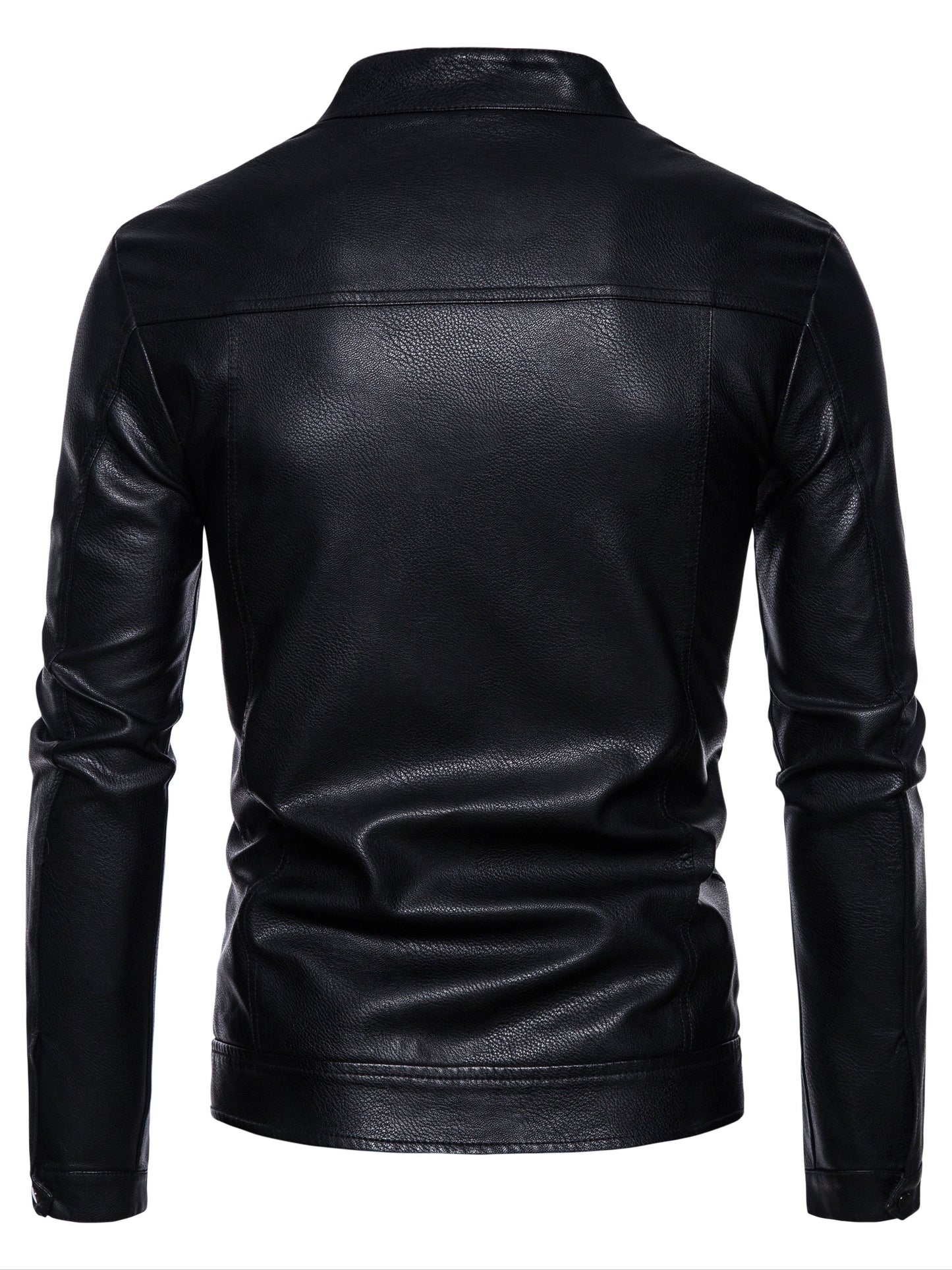 Cas | Stylish faux leather men's jacket with fleece lining