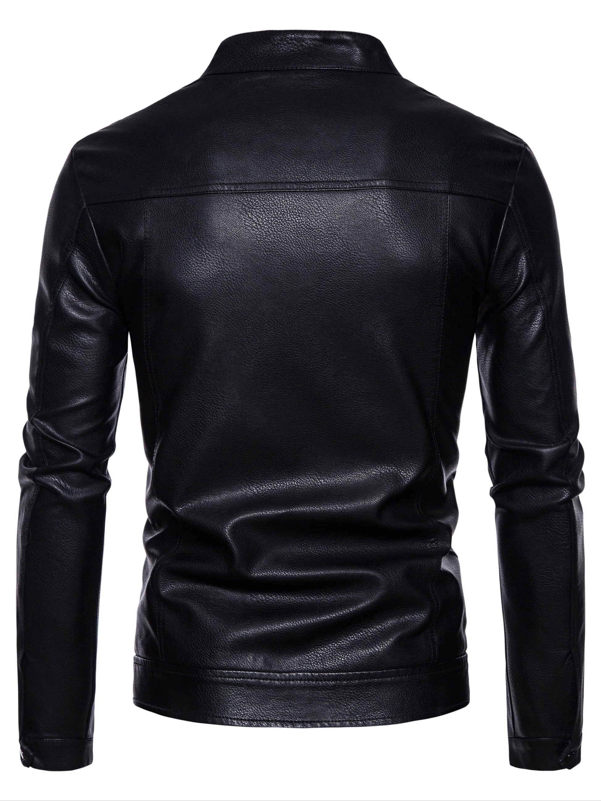 Cas | Stylish faux leather men's jacket with fleece lining