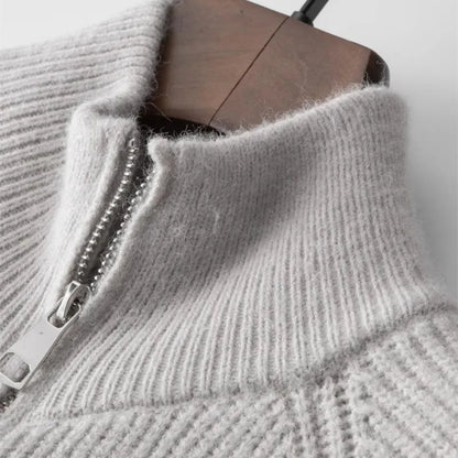Hugo | Cashmere Jumper with Full Zip and Stand-Up Collar