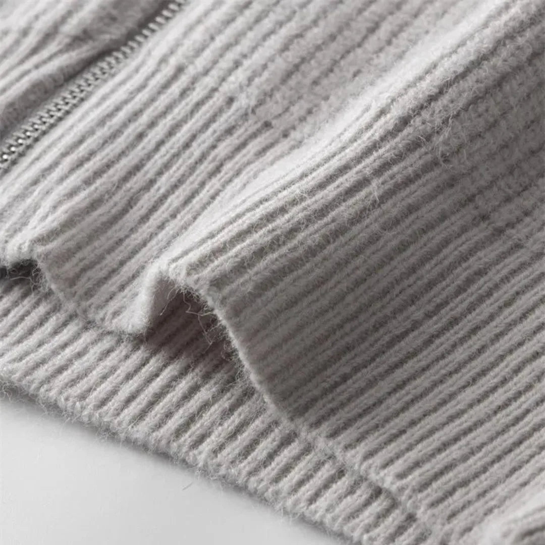 Hugo | Cashmere Jumper with Full Zip and Stand-Up Collar