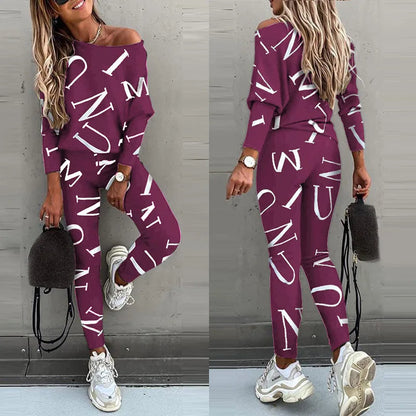 Casual 2-Piece Women's Suit with Print