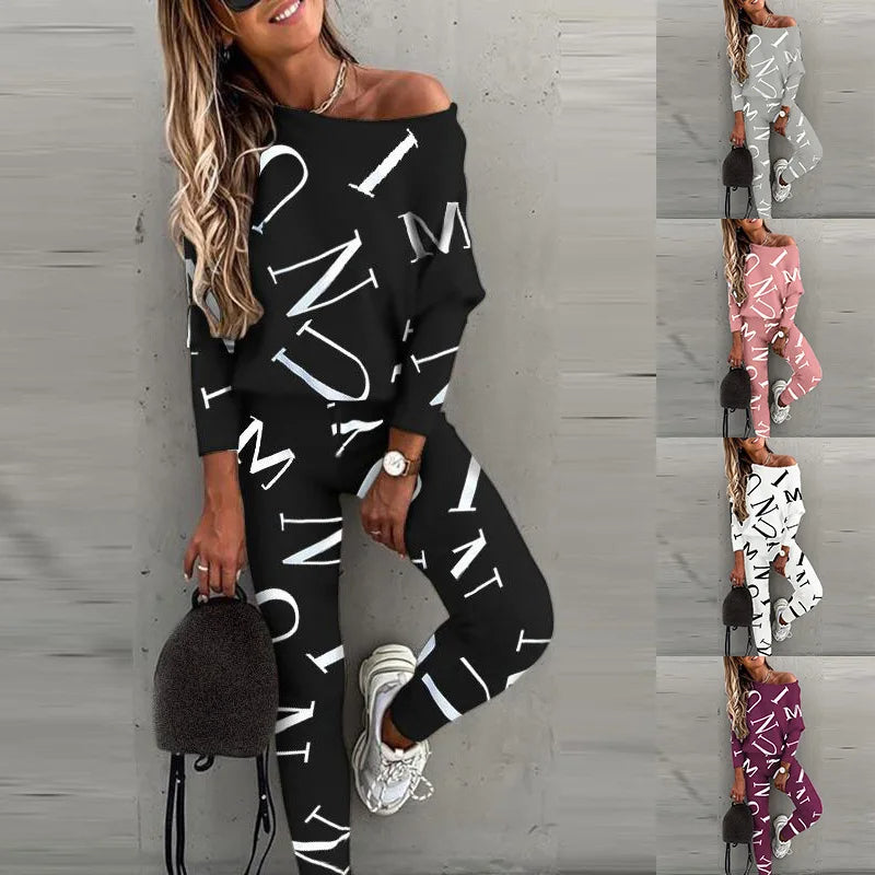 Casual 2-Piece Women's Suit with Print