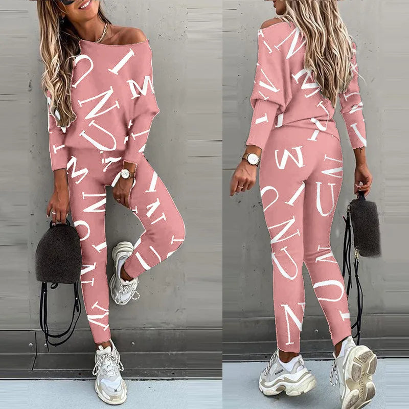 Casual 2-Piece Women's Suit with Print