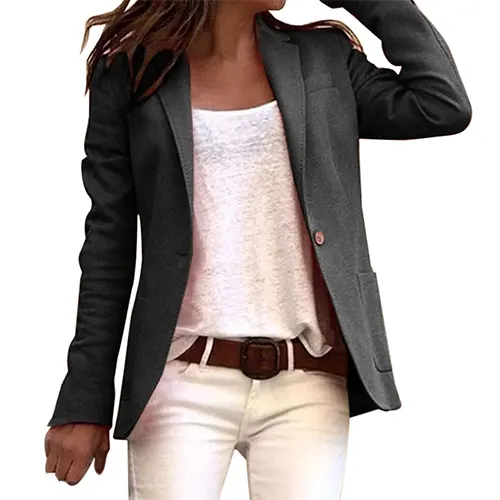 Casual Blazer with Long Sleeves for Women