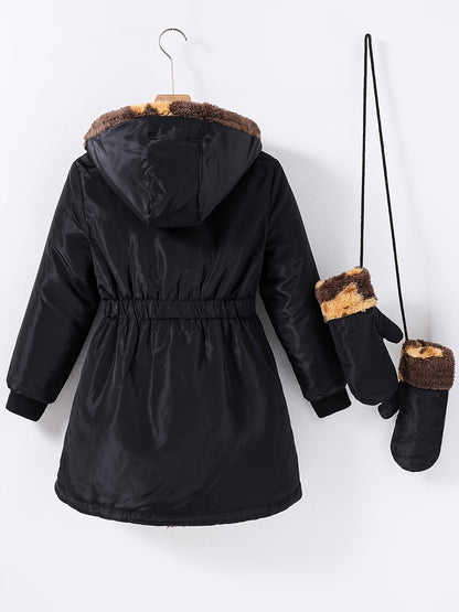 Casual Girls' Coat with Long Lining and Gloves - Johanna