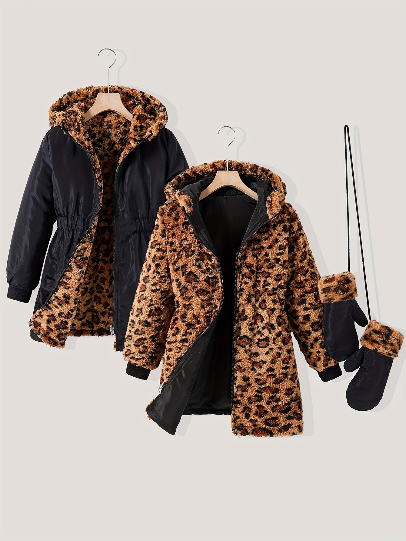 Casual Girls' Coat with Long Lining and Gloves - Johanna