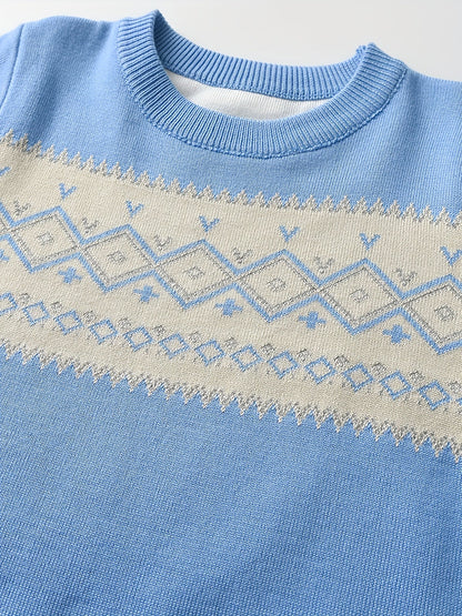 Casual Knitted Sweater with Color Blocks for Boys - Murphy