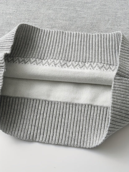 Casual Knitted Sweater with Color Blocks for Boys - Murphy
