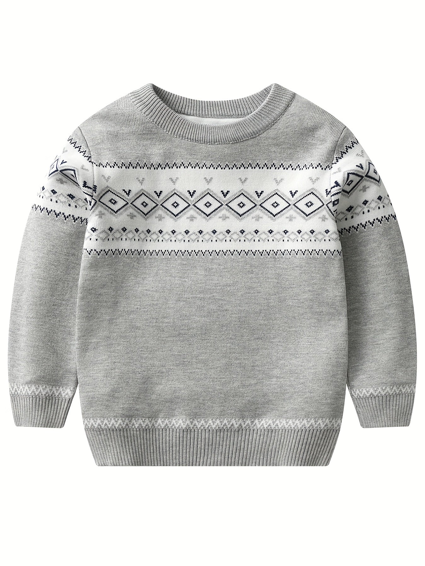 Casual Knitted Sweater with Color Blocks for Boys - Murphy