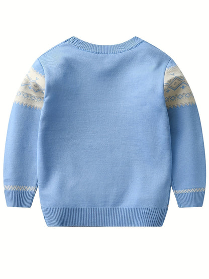 Casual Knitted Sweater with Color Blocks for Boys - Murphy