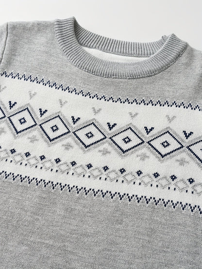 Casual Knitted Sweater with Color Blocks for Boys - Murphy