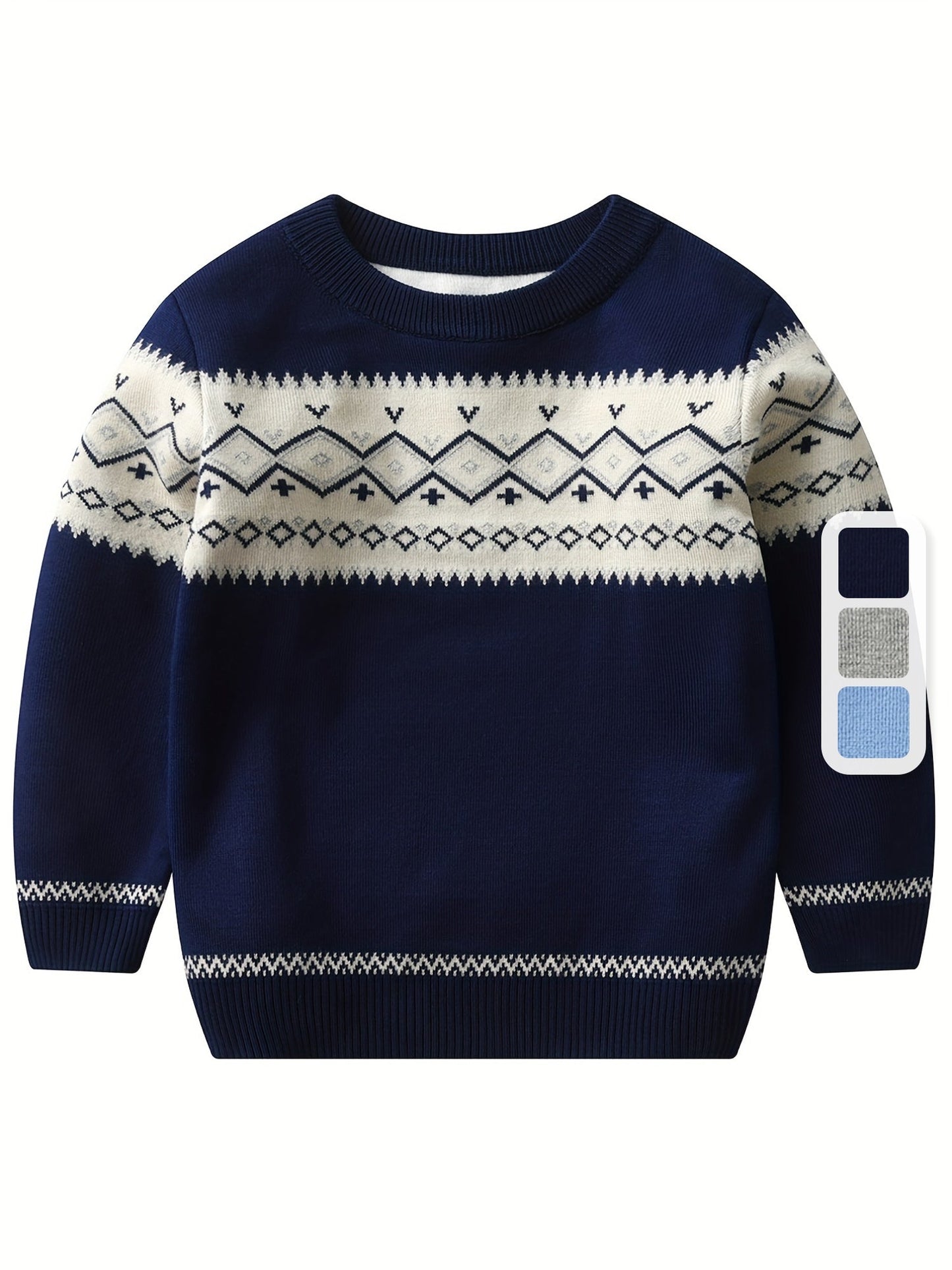 Casual Knitted Sweater with Color Blocks for Boys - Murphy
