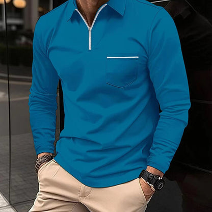 Casual Men's Polo Shirt with Front Pockets