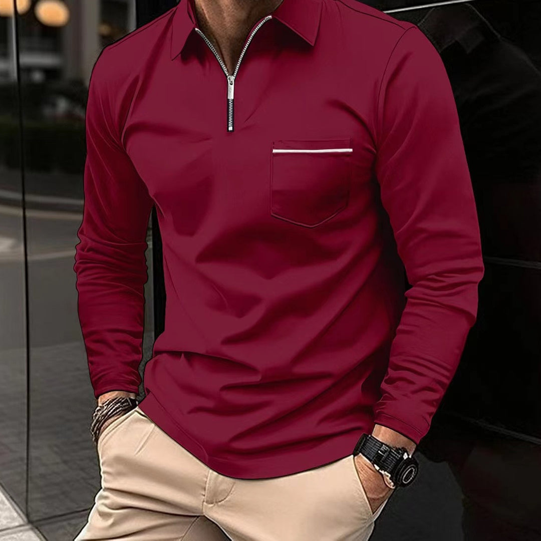 Casual Men's Polo Shirt with Front Pockets