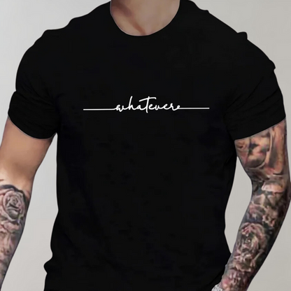 Casual Men's T-shirt with Round Neck and Minimalist Print