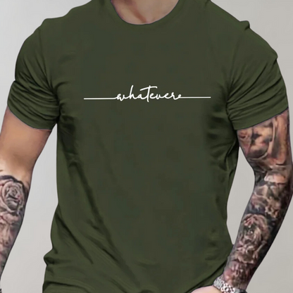 Casual Men's T-shirt with Round Neck and Minimalist Print