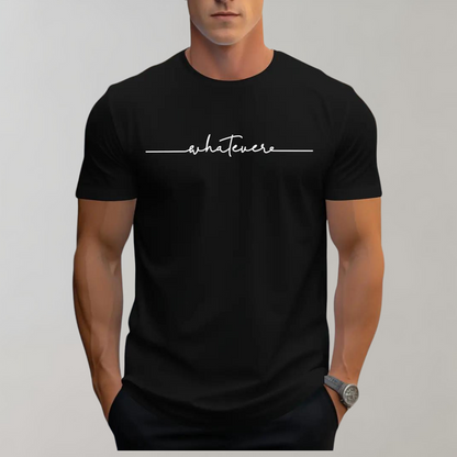 Casual Men's T-shirt with Round Neck and Minimalist Print