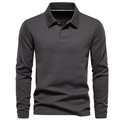 Casual Polo Sweater for Men – Long Sleeves - Stylish and Comfortable