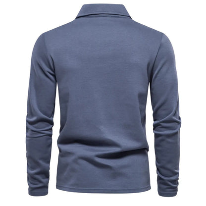 Casual Polo Sweater for Men – Long Sleeves - Stylish and Comfortable