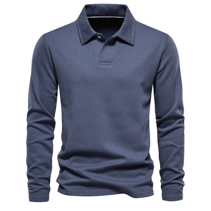 Casual Polo Sweater for Men – Long Sleeves - Stylish and Comfortable