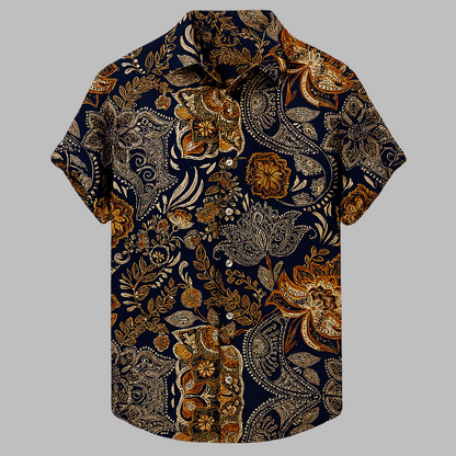 Casual Street Style Men's Linen Tribal Shirt