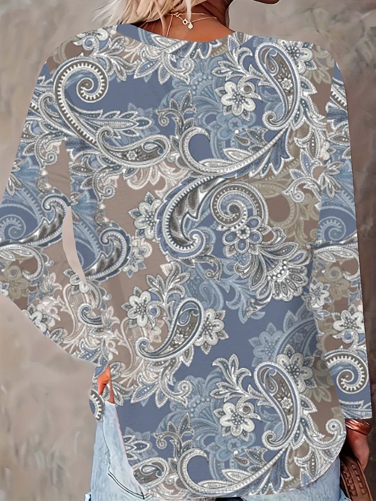 Casual T-shirt with Floral Print for Women