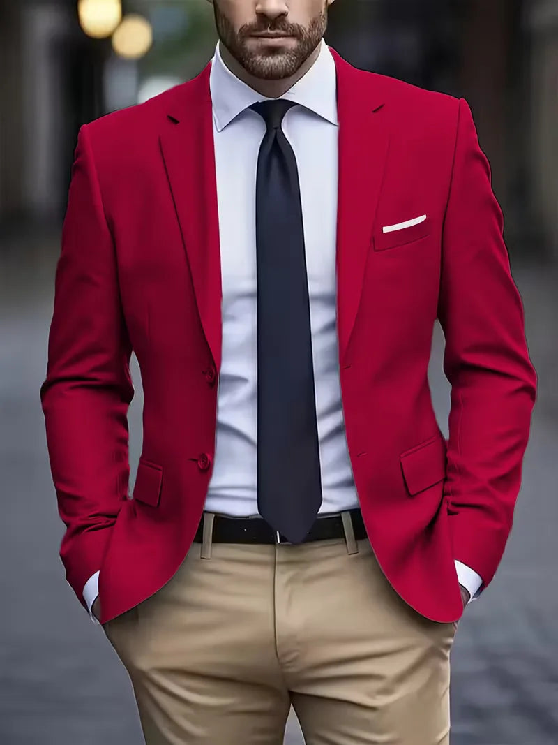 Casual blazer with double-breasted fastening