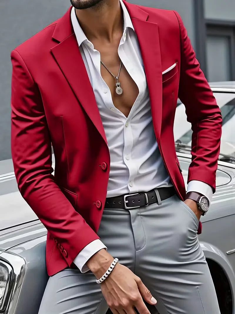 Casual blazer with double-breasted fastening