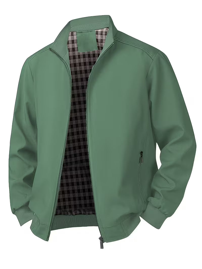Casual bomber jacket with stand-up collar