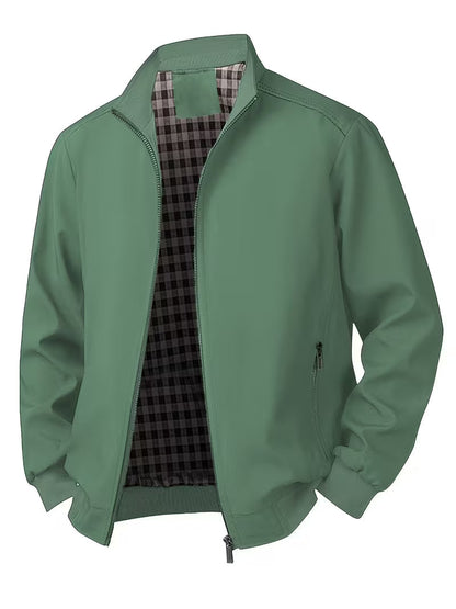 Casual bomber jacket with stand-up collar