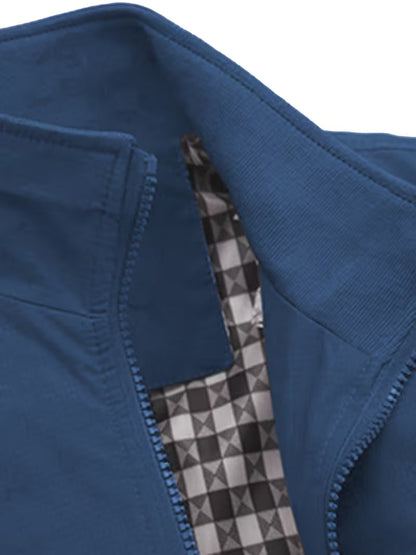 Casual bomber jacket with stand-up collar