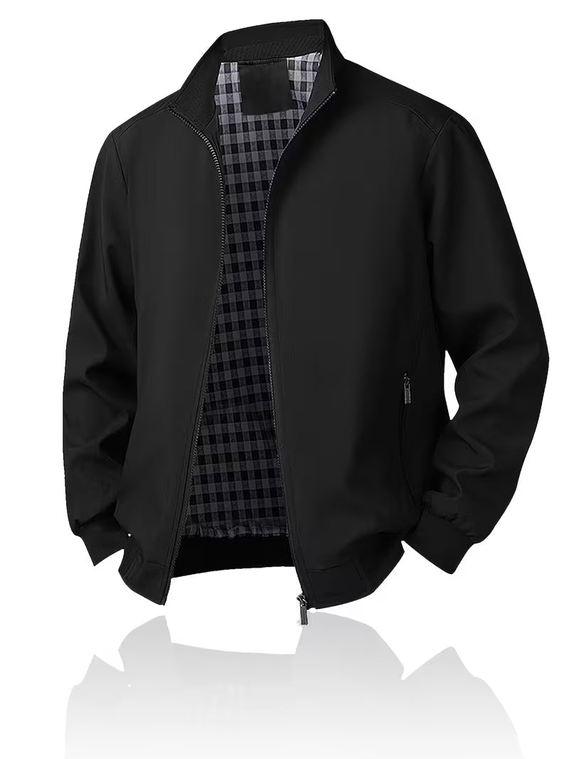 Casual bomber jacket with stand-up collar