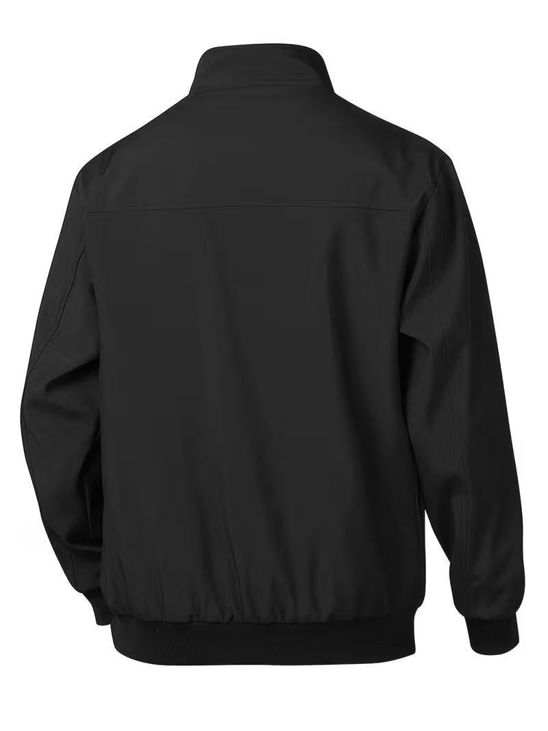 Casual bomber jacket with stand-up collar