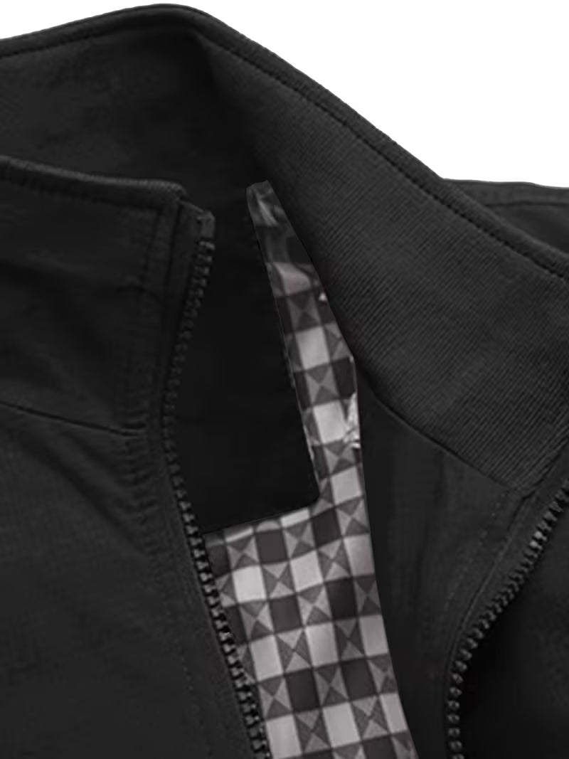 Casual bomber jacket with stand-up collar