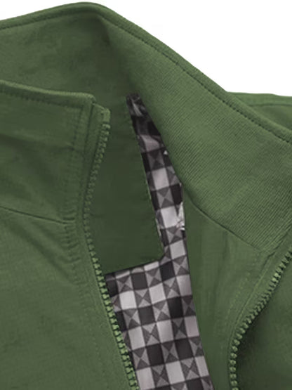 Casual bomber jacket with stand-up collar