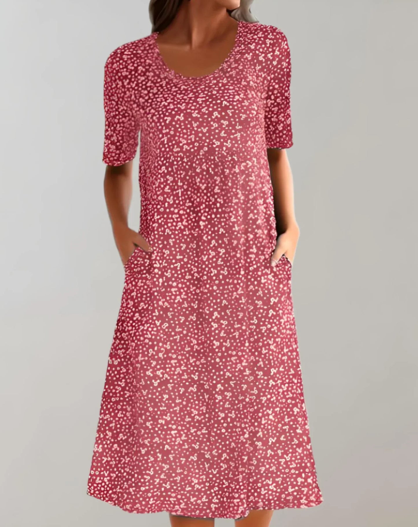 Casual dress with V-neck