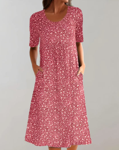 Casual dress with V-neck