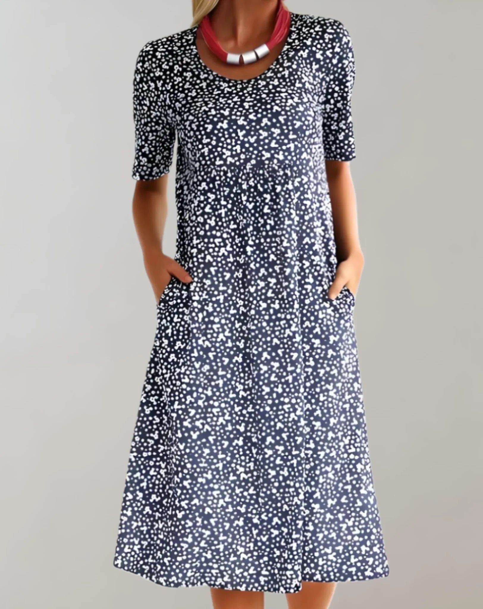 Casual dress with V-neck